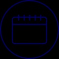 A simple blue calendar icon.