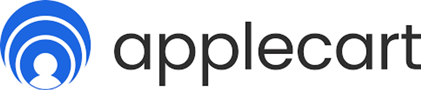 The logo of a company named Applecart featuring a blue icon and stylized text.