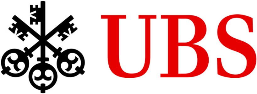 This image features the logo of UBS, a global financial services company.